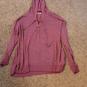 Pink corset maurices hooded long sleeve sweater